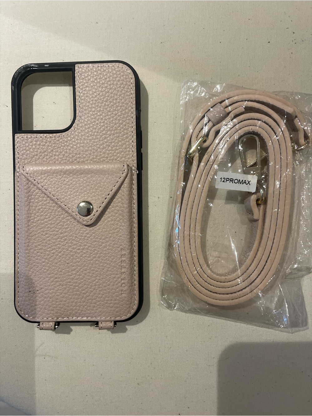 Cross body iPhone 12 Pro Max Phone Case with wallet - Blush Pink